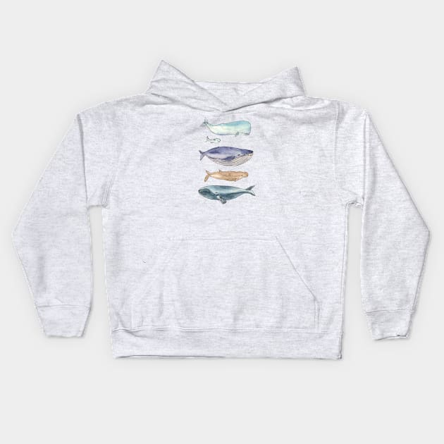 whales family Kids Hoodie by alenaganzhela